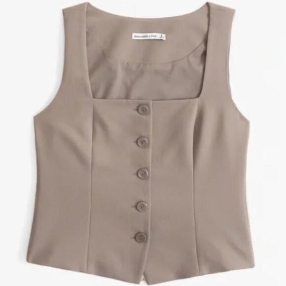 The A&F Mara Tailored Vest Squareneck Top - Picture 1 of 7